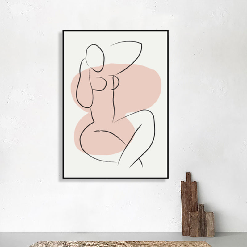 Scandinavian Style Wall Art Print Beige Nude Women Painting, Multiple Sizes Available