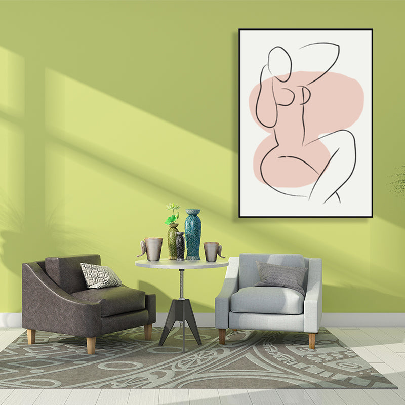 Scandinavian Style Wall Art Print Beige Nude Women Painting, Multiple Sizes Available