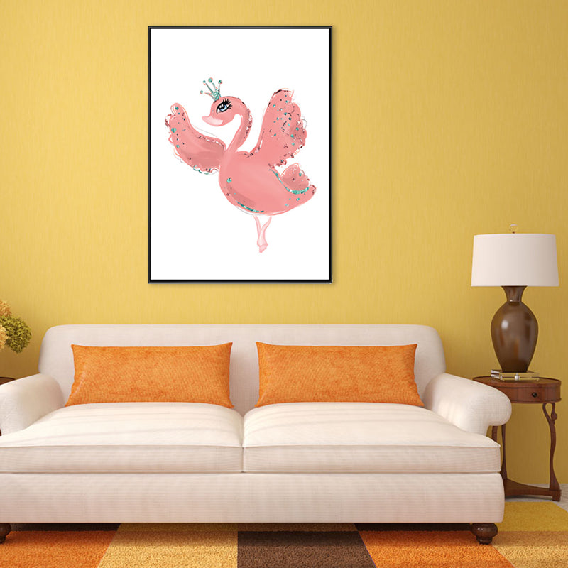 Toile imprimée d'animaux d'art pour enfants, décoration murale texturée de couleur douce pour chambre d'enfants