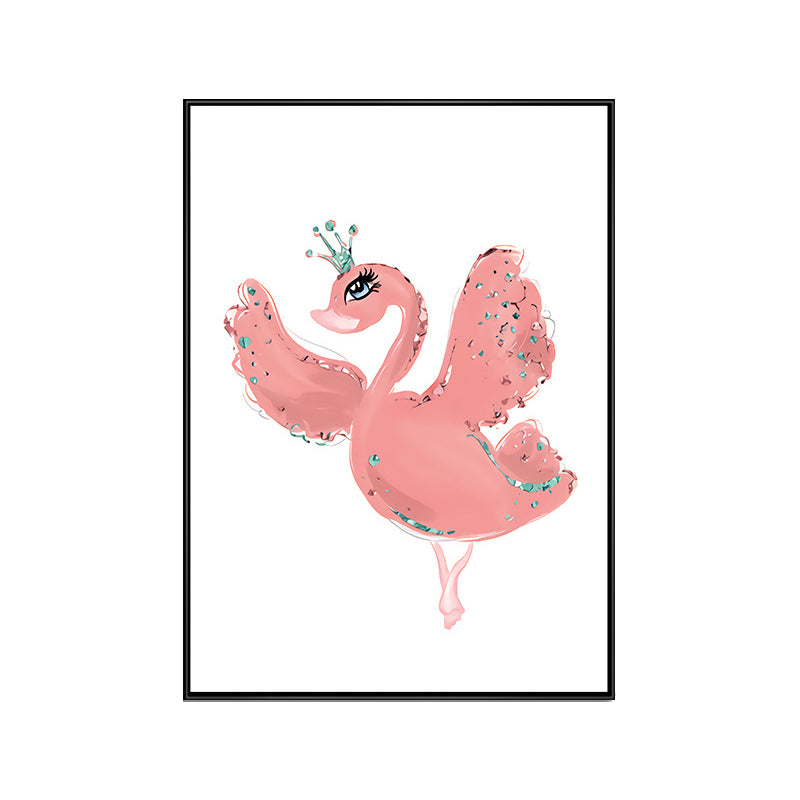 Toile imprimée d'animaux d'art pour enfants, décoration murale texturée de couleur douce pour chambre d'enfants