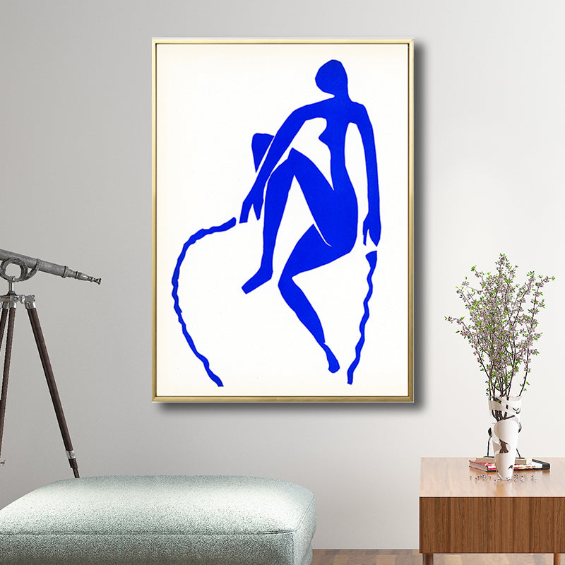 Leinwanddruck mit Frau-Zeichnung, dunkle Farbe, schlichter Stil, Wandkunst-Dekor für das Wohnzimmer