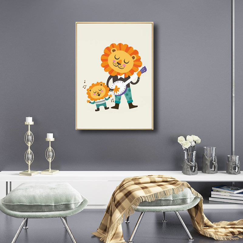 Kinder-Kunst-Tiere-Leinwand-Wanddekoration für Kinderzimmer in sanften Farben, verschiedene Größen