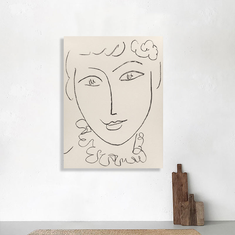Women Pattern Wall Decor in Beige Minimalism Style Canvas for Living Room, Multiple Sizes
