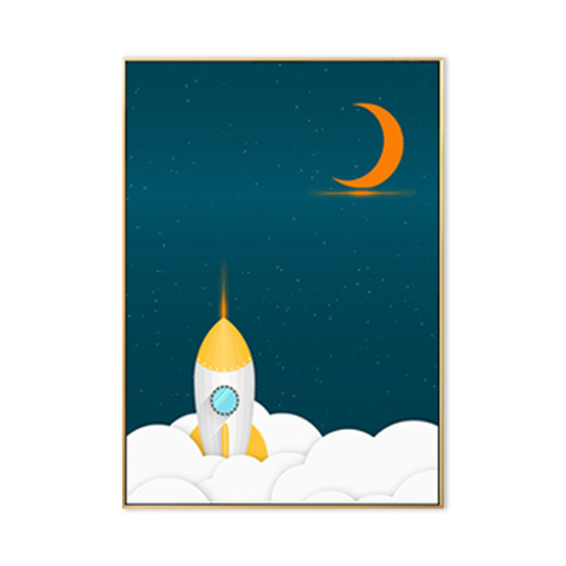 Toile de peinture de l'espace extérieur de Style enfants, décor mural texturé de couleur douce pour salle de bain