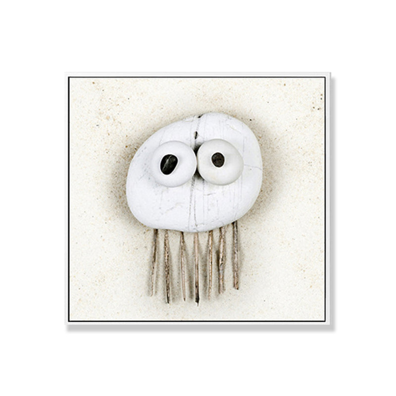 Soft Color Fish Pattern Canvas Textured Wall Print for Kids Bedroom, Multiple Sizes