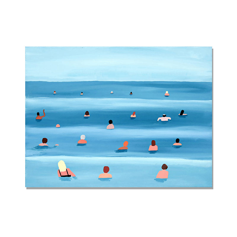 Peinture sur toile texturée, décoration murale de Sport de mer tropicale, couleur douce pour salle à manger