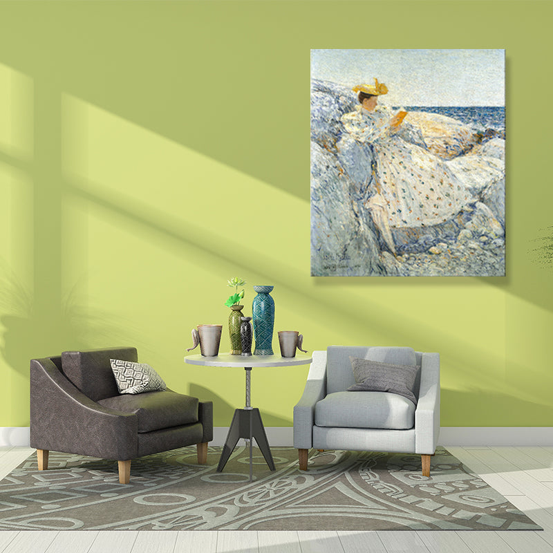 Peinture sur toile rustique de décoration murale de dame européenne texturée de couleur Pastel pour salon