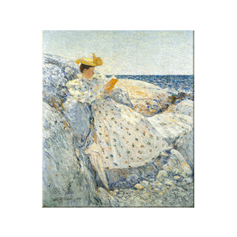 Peinture sur toile rustique de décoration murale de dame européenne texturée de couleur Pastel pour salon