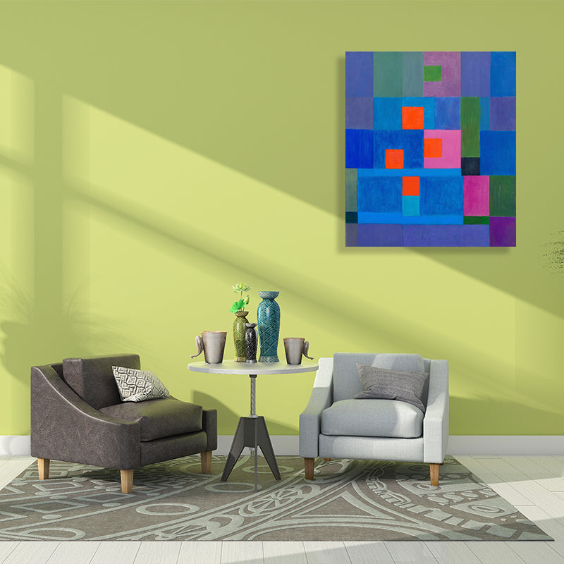 Traditional Style Wall Decor Pastel Color Novelty Geometry Painting, Multiple Sizes