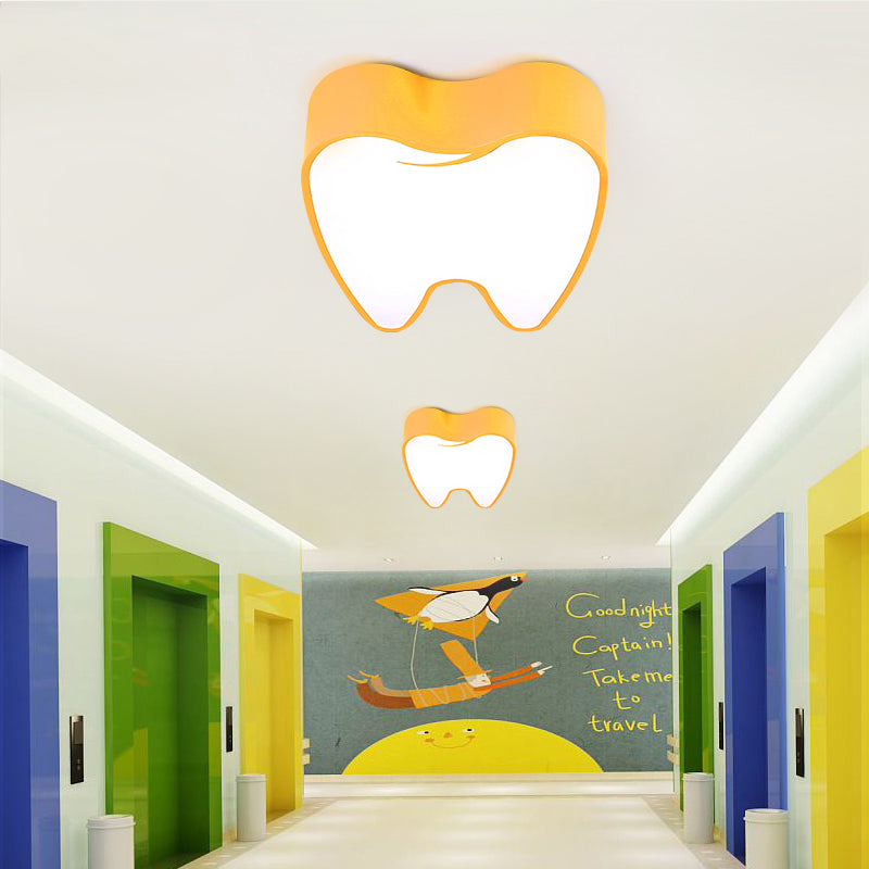 Plafonnier en forme de petite dent pour chambre d'enfant, luminaire de plafond en acrylique de Style moderne