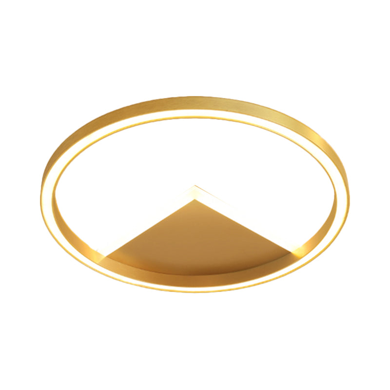 Gold Geometric Ceiling Light Fixture Nordic LED Metallic Flush Mount Lighting for Bedroom