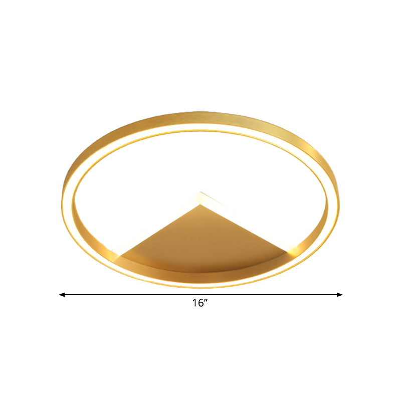 Gold Geometric Ceiling Light Fixture Nordic LED Metallic Flush Mount Lighting for Bedroom