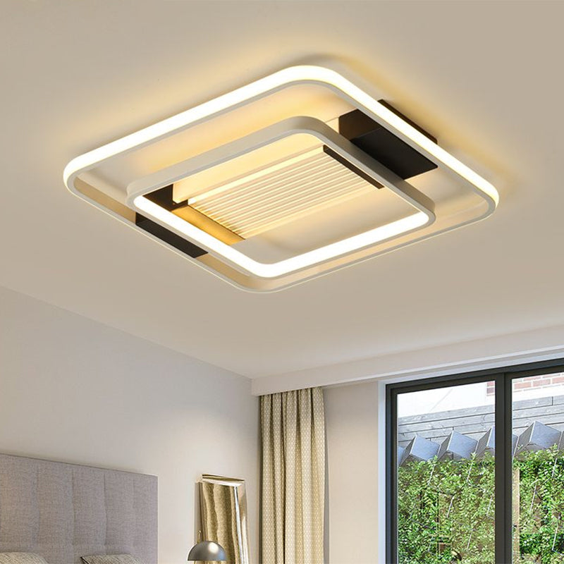 16.5"/20.5" W Acrylic Square Ceiling Light Fixture Nordic LED White Flush Mount Lighting for Bedroom