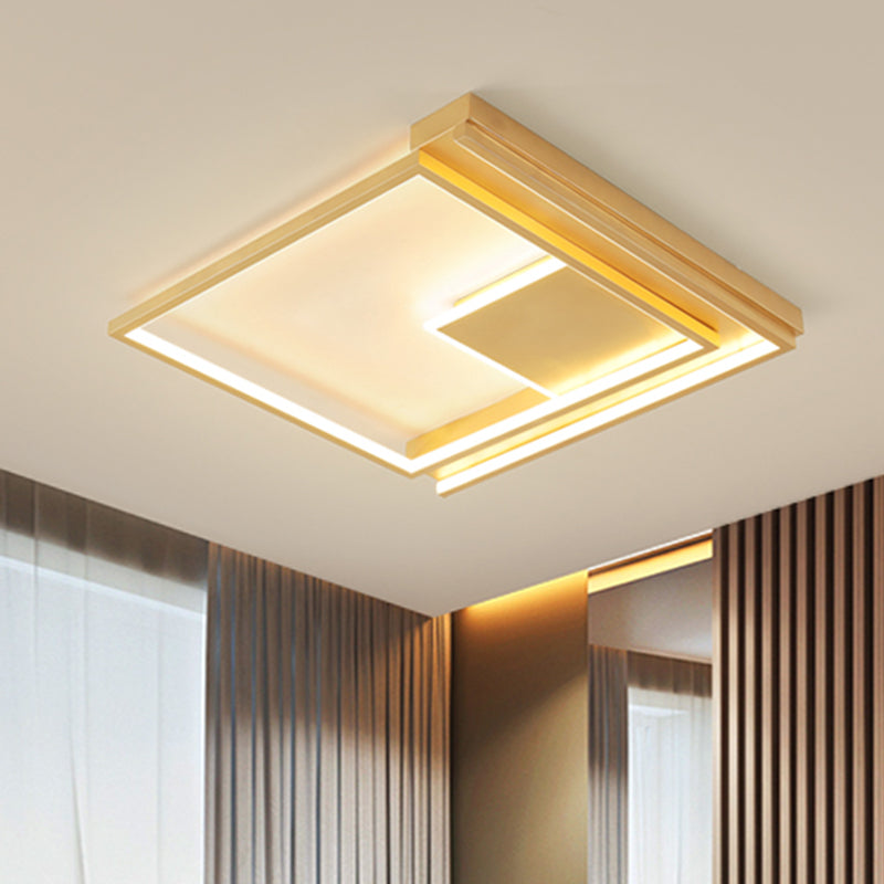 16.5"/20.5" W Modernism Geometric Flush Mount Acrylic LED Bedroom Flush Light Fixture in Gold