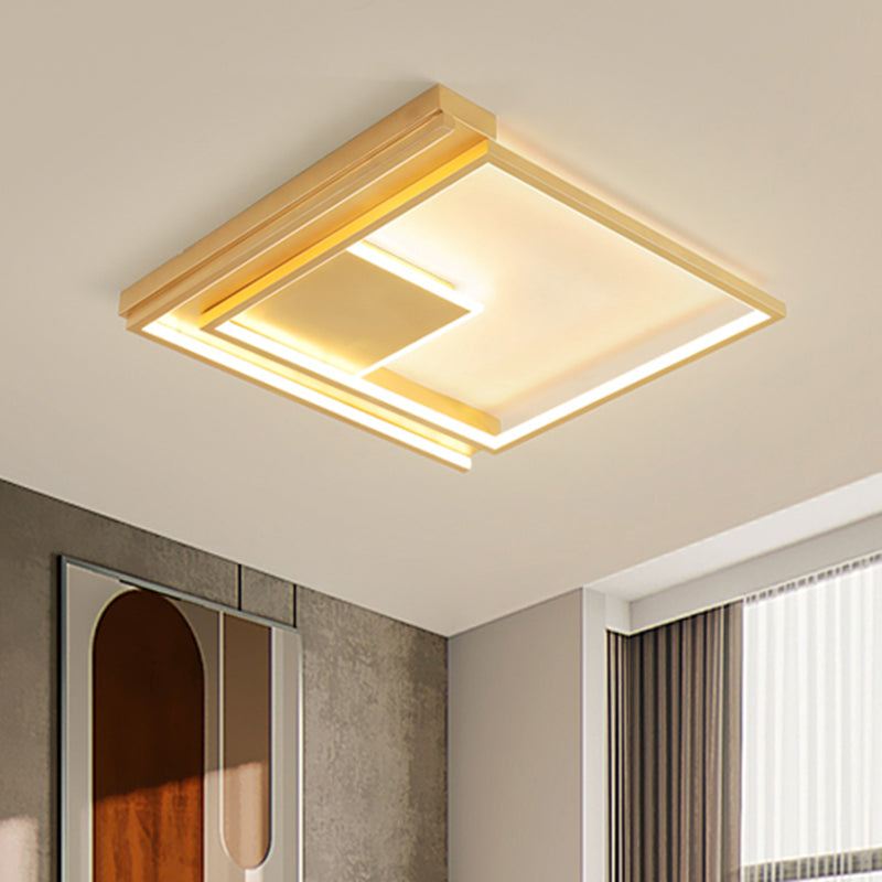 16.5"/20.5" W Modernism Geometric Flush Mount Acrylic LED Bedroom Flush Light Fixture in Gold