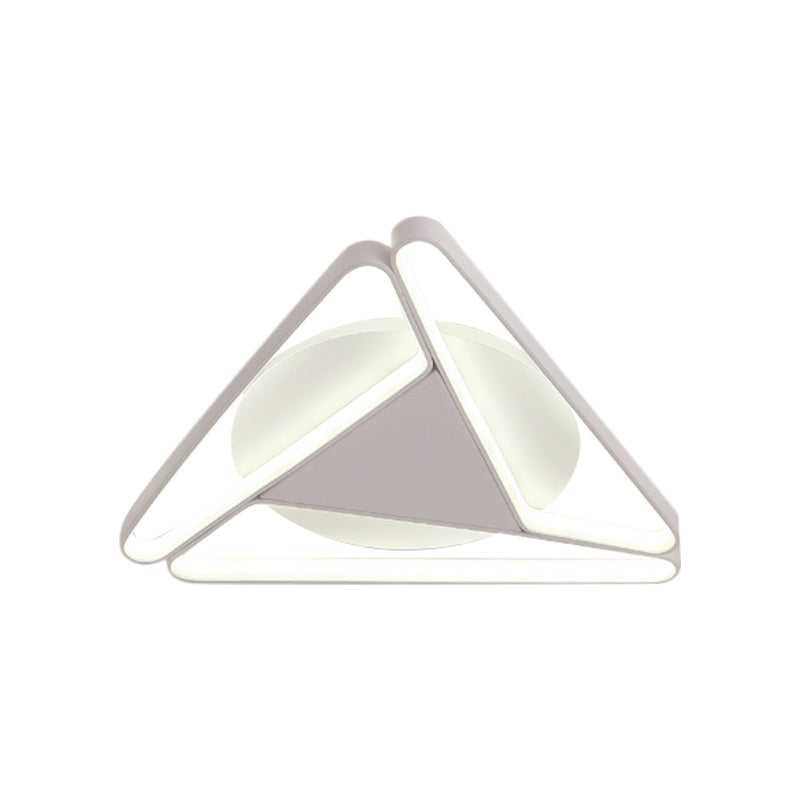 Nordic LED Flush Ceiling Light with Acrylic Shade Black/White c Triangle Flush Mount in Warm/White Light, 19.5"/29" W