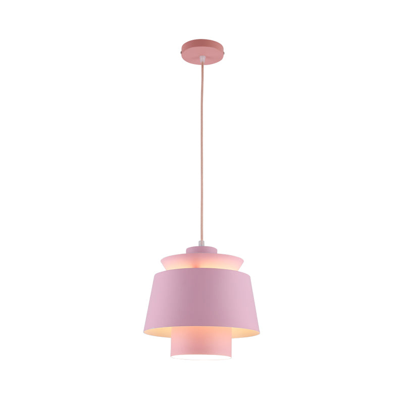 Lámpara de luz colgante de estilo modernista Metálico 1 cabezal Lámpara colgante de sala de estar en negro/gris
