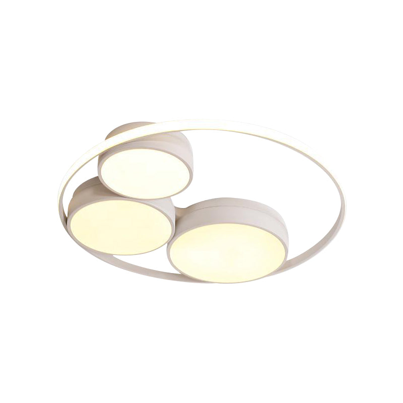 Grigio / White Round Flush Mount Lampada Nordic LED Acrilico Flush Soffitto Luce per Camera Da Letto, 18 "/21.5" /31 " Larghezza