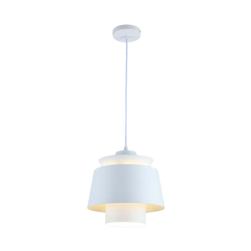 Lámpara de luz colgante de estilo modernista Metálico 1 cabezal Lámpara colgante de sala de estar en negro/gris