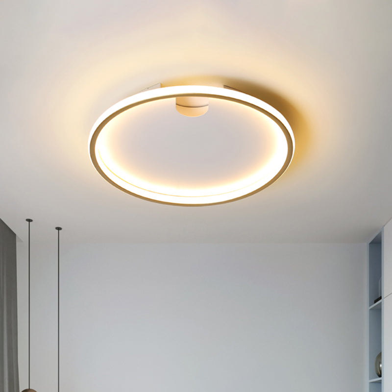 Illuminazione a soffitto della camera da letto del LED stile moderno oro flush Mount con la tonalità rotonda del metallo, 16 "/19.5" W