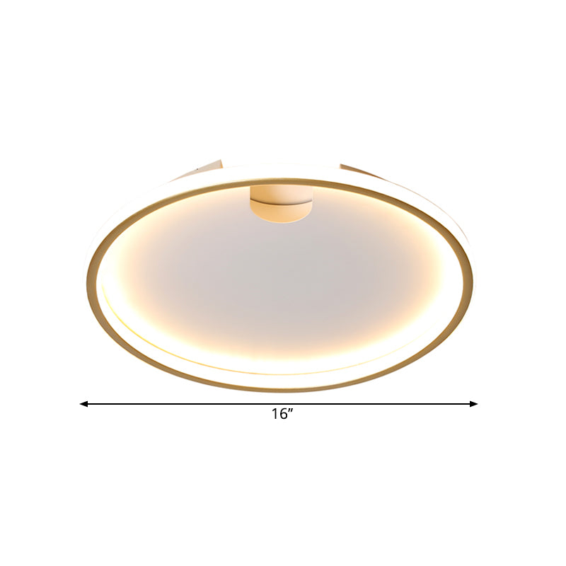 Illuminazione a soffitto della camera da letto del LED stile moderno oro flush Mount con la tonalità rotonda del metallo, 16 "/19.5" W