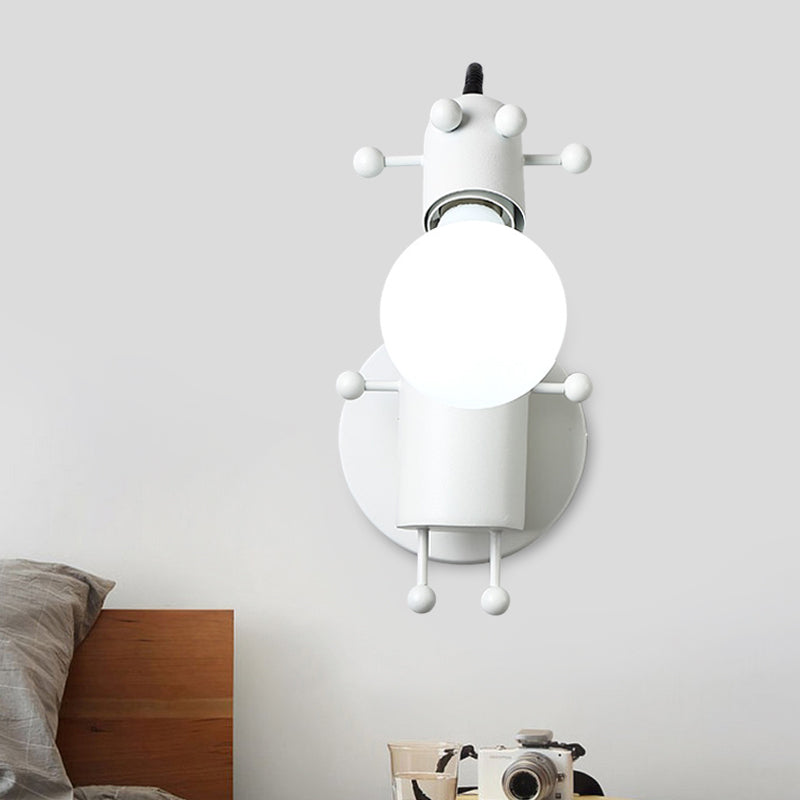 Luce a monte a parete robot Metal in stile nordico 1 Testa grigio/bianco/verde Fronte di lampada a parete con braccio altalena