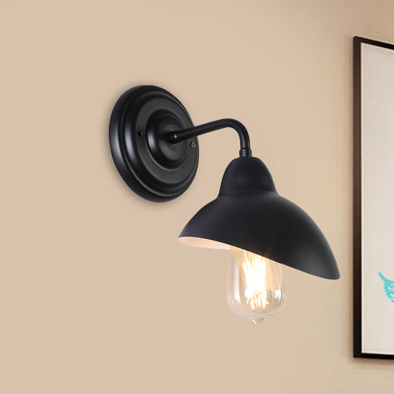 1 Glühbirnenkuppel-ähnliche Wandhalterung Lichtlager schwarzes Metallic Wall Lighting Ideen für Schlafzimmer