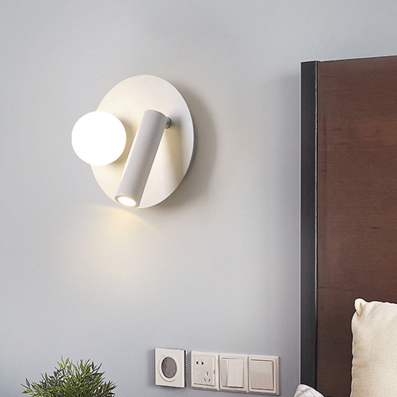 Round Wall Mounted Lamp Simplicity Acrylic LED White Surface Wall Sconce with Downlight Design in Warm/White Light