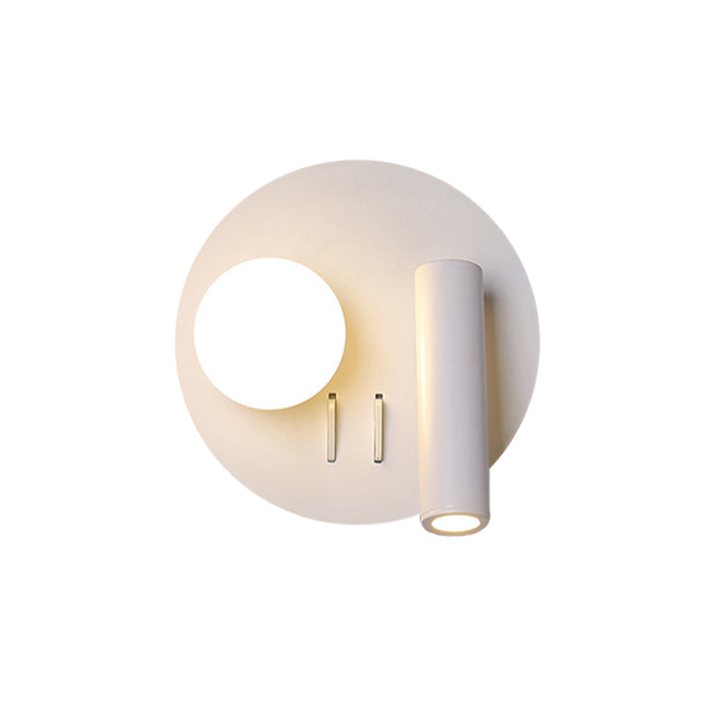Round Wall Mounted Lamp Simplicity Acrylic LED White Surface Wall Sconce with Downlight Design in Warm/White Light