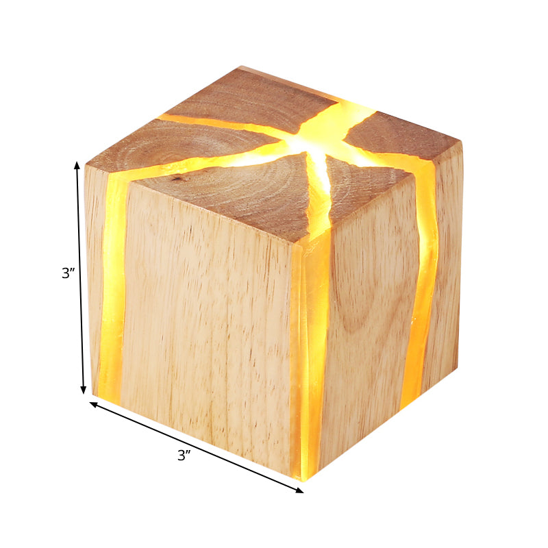 Ideas de iluminación de pared led de madera de cubo Ideas contemporáneas de 1 luz de la pared de la pared