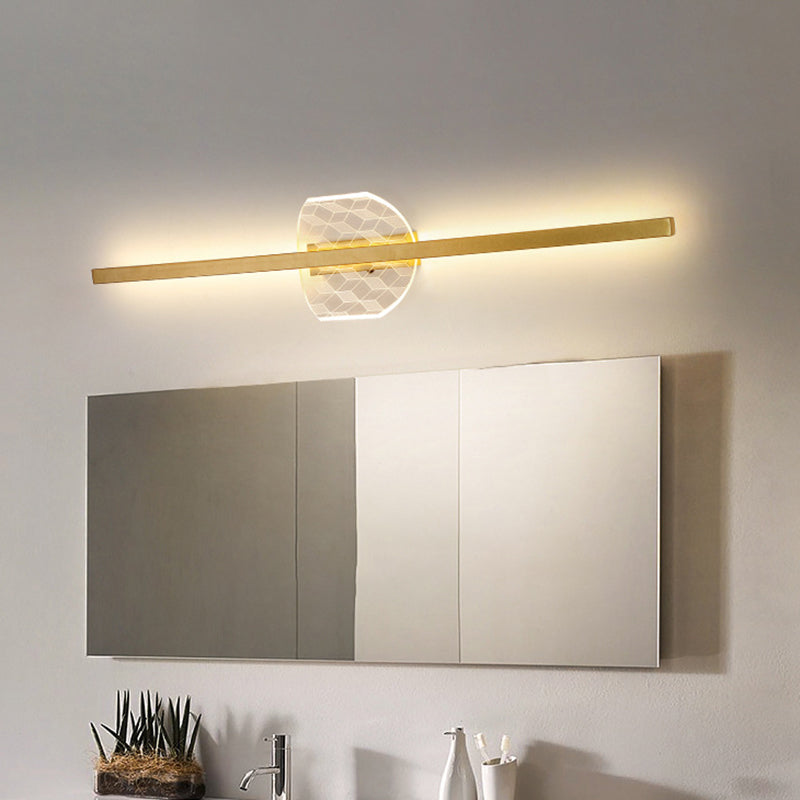 Metal Linear Wall Mount Lighting Modern LED Gold Wall Mounted Light in Warm/White Light, 23.5"/31.5" Width