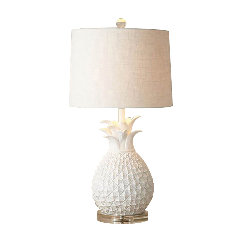 Resin Pineapple Night Lighting Cartoon 1 Bulbe Blanc White / Yellow Table Table avec tambour-tissu Obelle