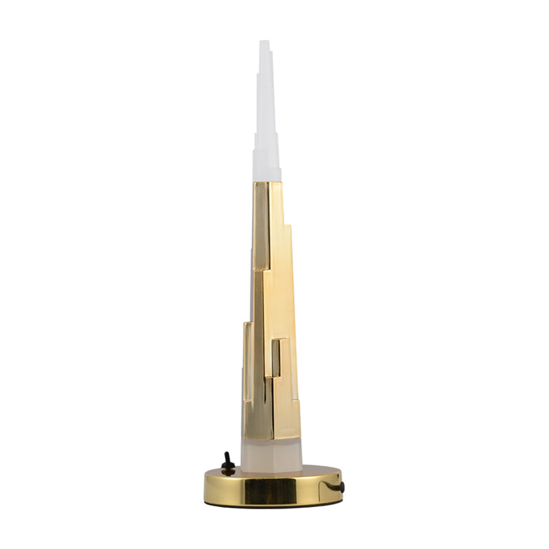 Burj Tower Nachttisch Lampe Modernismus Acrylforum LED -Tischbeleuchtung in Weiß/Gold