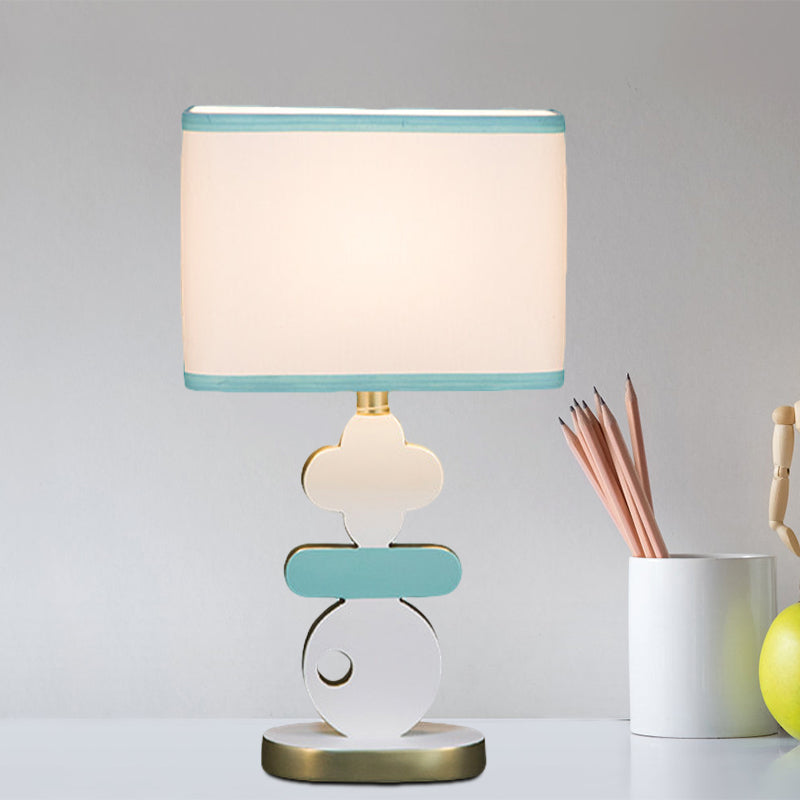 Lampe de nuit de chevet simple simple éclairage de lecture bleu / vert moderne avec une teinte en tissu de baril