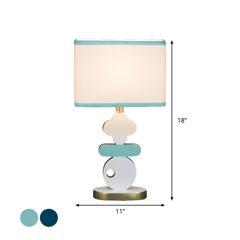 Lampe de nuit de chevet simple simple éclairage de lecture bleu / vert moderne avec une teinte en tissu de baril