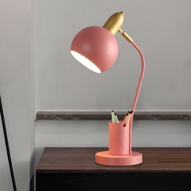 Lámpara de noche abovedada de metal Macaron 1 cabeza blanca/rosa/amarillo Luz de mesa de lectura con diseño de Penrack tubular