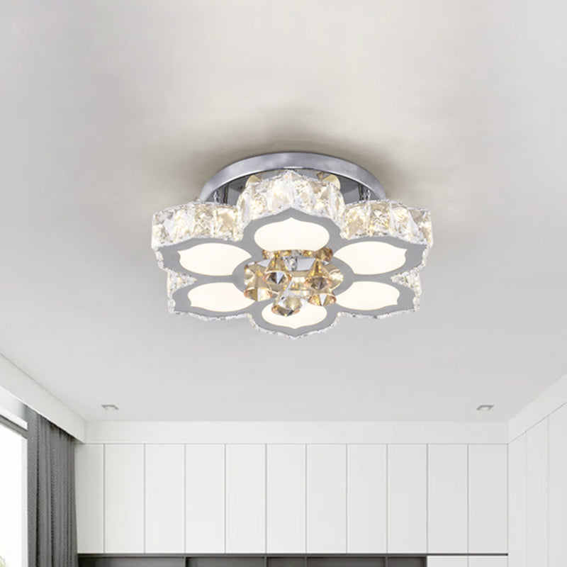 LED CROME LED BIFING FLUSTO MONTURATO MINIMALISMENTO Crystal Semi Flush Light