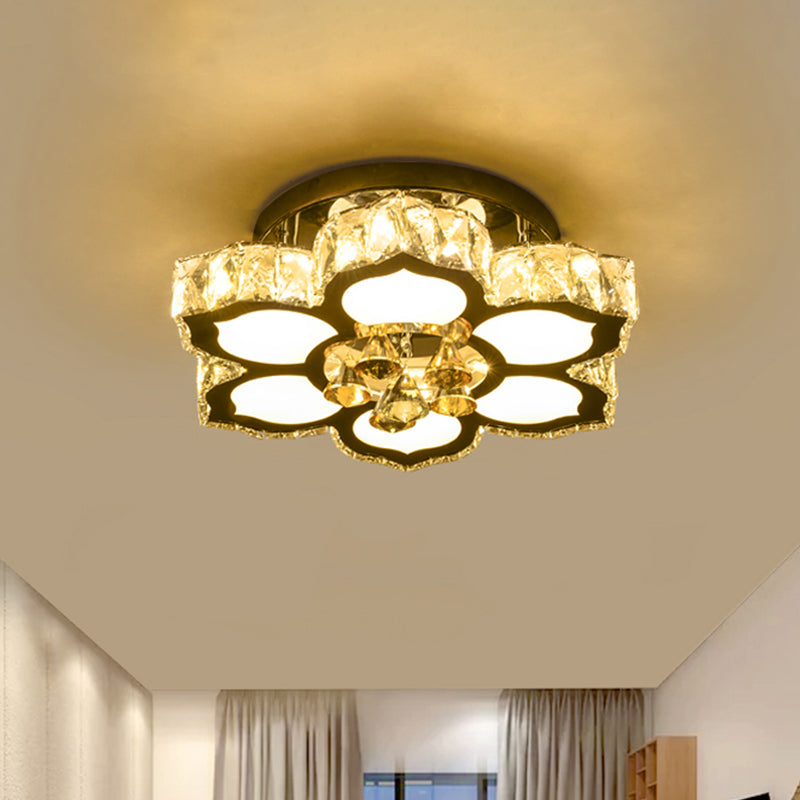 LED CROME LED BIFING FLUSTO MONTURATO MINIMALISMENTO Crystal Semi Flush Light
