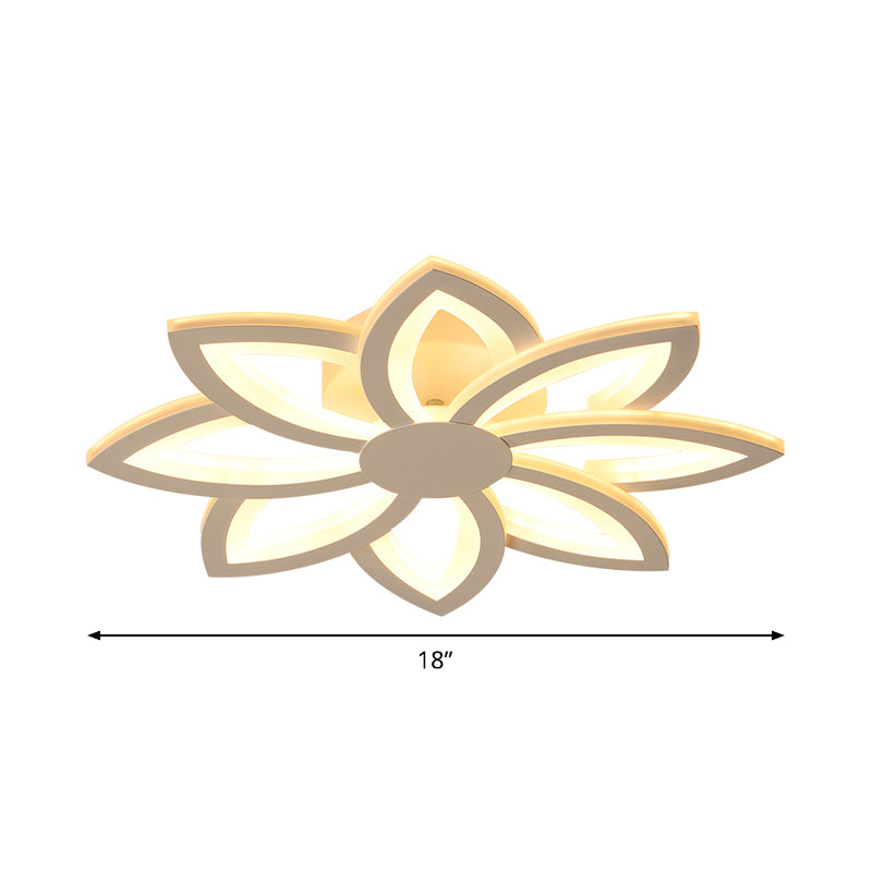 Acrylic Flower Flush Mount Light Minimalist LED White Close to Ceiling Lamp for Bedroom