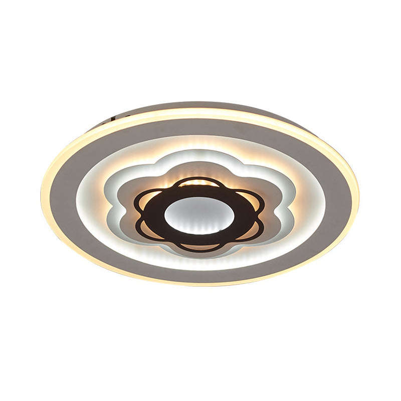 White LED Floral Ceiling Mounted Light Simplicity Acrylic Flush Mount Lighting Fixture