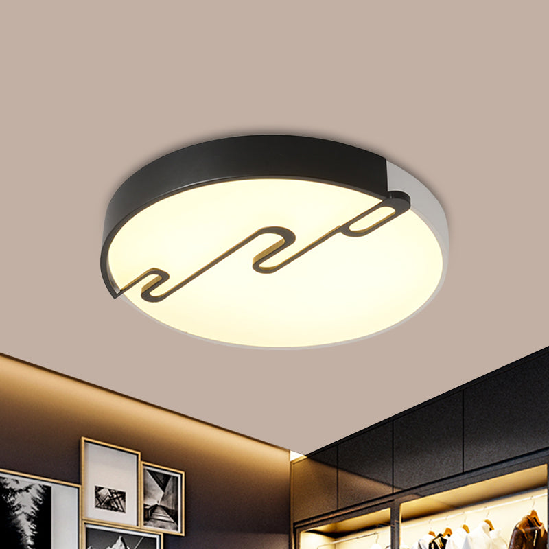 Drum Flush Mount Lighting Minimalist Acrylic LED White Ceiling Light Fixture for Bedroom