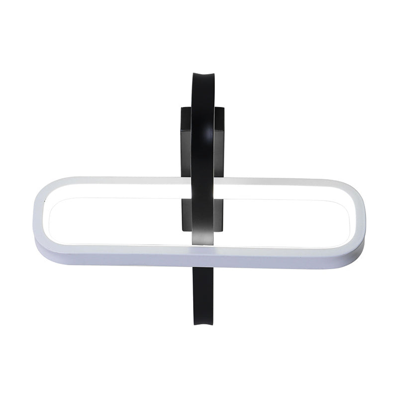 Dual Oblong Acrylic Flush Mount Lamp Minimalist LED Black Flush Ceiling Light, Warm/White Light