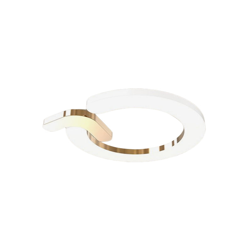 Simple Circle Flush Light Fixture Metallic 16"/23.5" W LED Bedroom Close to Ceiling Lamp in Gold