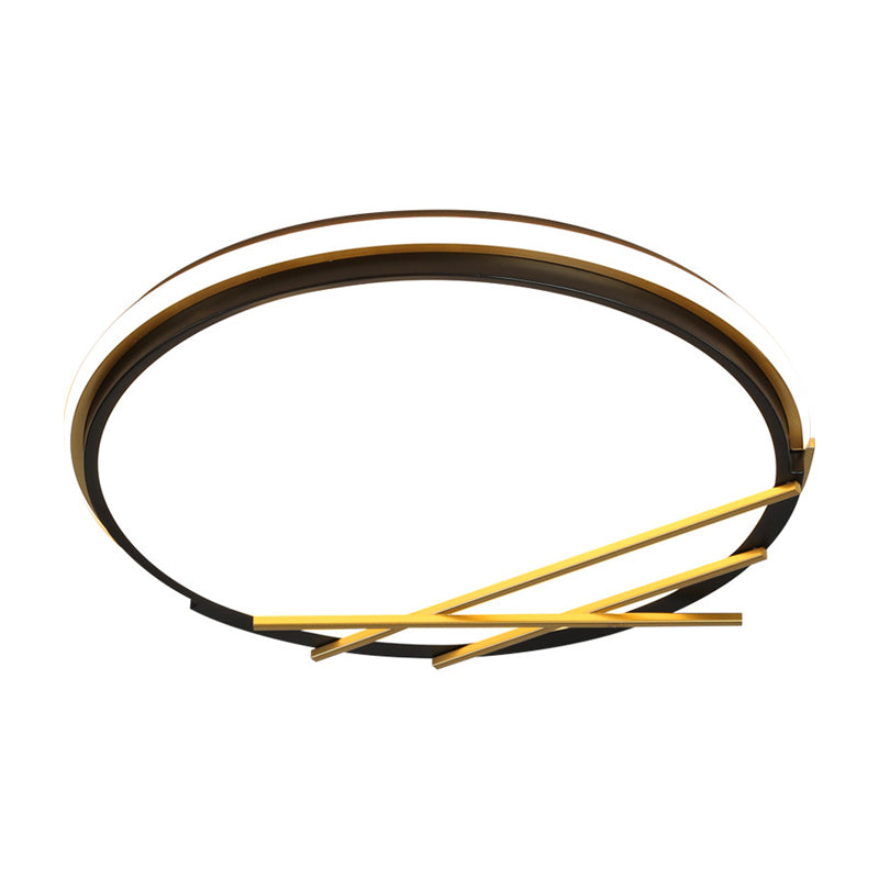 16"/19.5" W Acrylic Round Flush Light Fixture Nordic LED Flushmount Lighting in Black, Warm/White Light