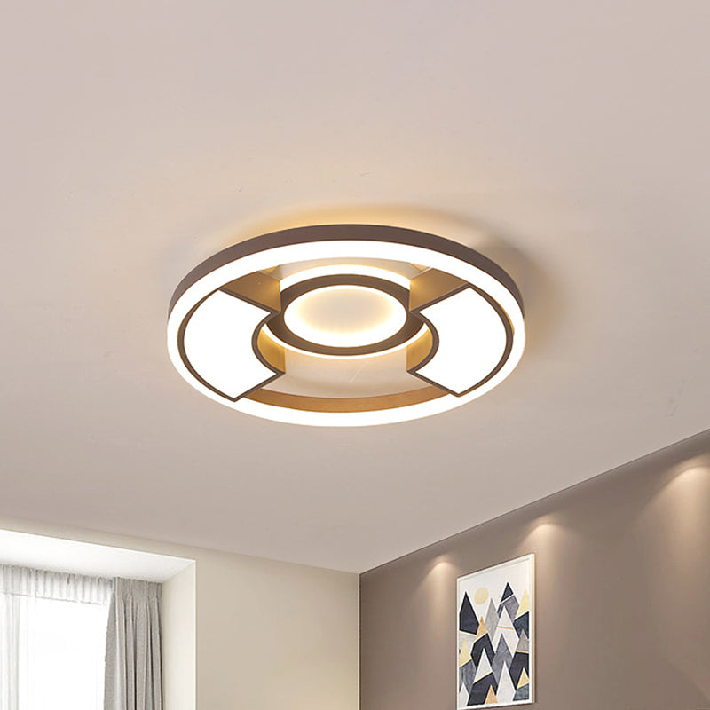 Acrylic Round Flush Ceiling Light Modern Style 16"/19.5" Dia LED White Flush Mount Lighting in Warm/White Light