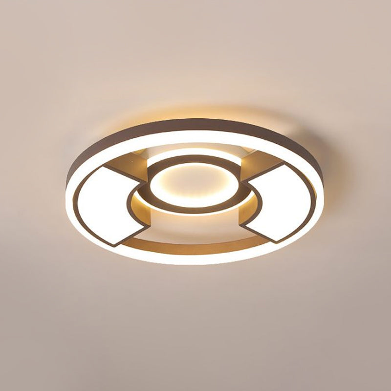 Acrylic Round Flush Ceiling Light Modern Style 16"/19.5" Dia LED White Flush Mount Lighting in Warm/White Light