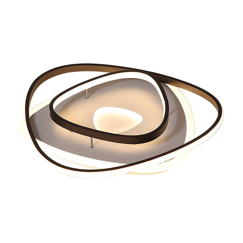 Black Triangle Flushmount Contemporary LED Acrylic Flush Mount in Warm/White Light, 17"/21"/25" Wide