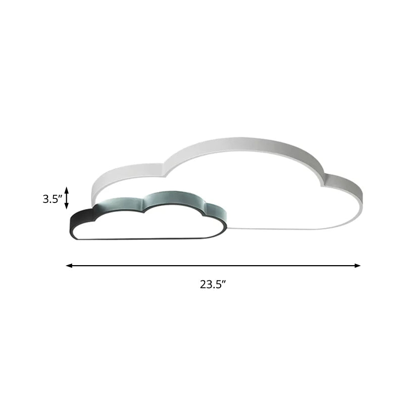 Kids White Flush Mount Light Sky Ver lámpara de techo acrílico para dormitorio infantil