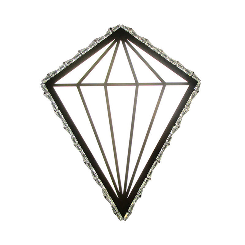White LED Diamond Wall Lighting Simplicity Acrylic Wall Sconce with Crystal Deco in Warm/White Light