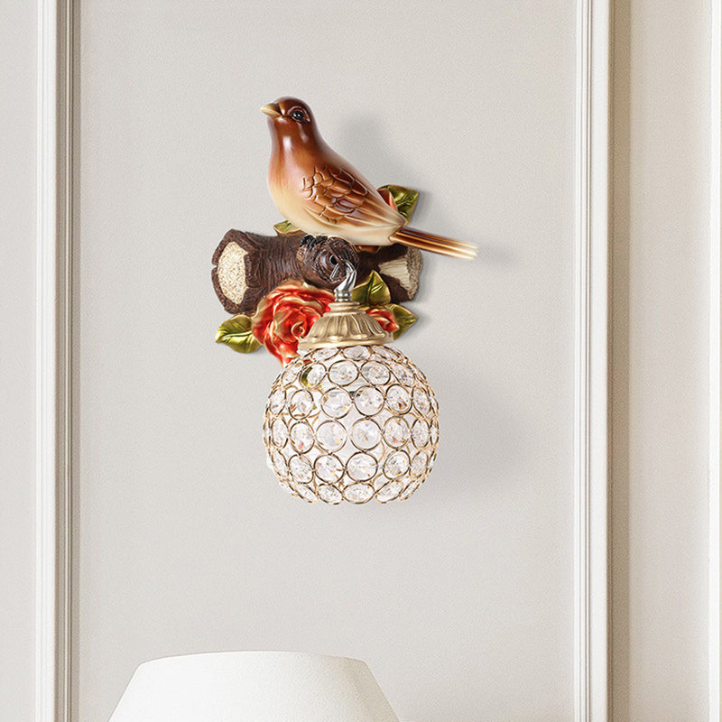 Lámpara de pared de bulbo simple marrón estilo retro de estilo retro transparente de la burbuja con incrustación de burbujas, luz montada de pared, izquierda/derecha